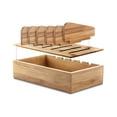 thumbnail image 3 of Prosumer's Choice Wooden Charging Station Organizer - 5-Port Base for Phones, Tablets and Laptops - Multi-Device Docking Station with Removable Divider Slots - Cord Box with Cable Management - Bamboo, 3 of 7