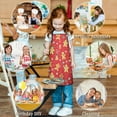 thumbnail image 6 of Red Christmas Gingerbread Man Pattern Kids Aprons for Girls and Boys,Adjustable Neck Strap Toddler Aprons for Kids Cooking Baking, 6 of 7