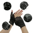 thumbnail image 3 of Unique Bargains 1 Pair Breathable Flower Manicure Gloves Women Black, 3 of 6