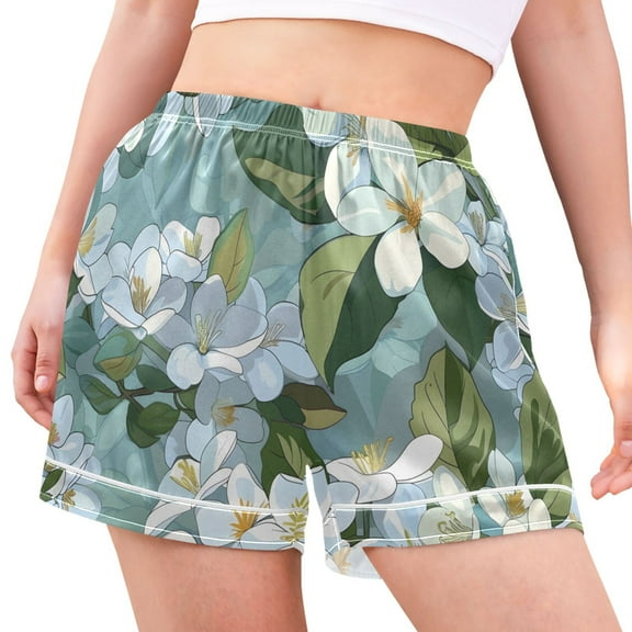 joogoo Women's Pajama Lounge Shorts Lively Lily Floral Bottoms Sleep Short M