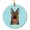 Blue, variant on Checkerboard Lime Green German Shepherd Ceramic Ornament