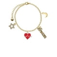 thumbnail image 2 of Delight Jewelry Silvertone Heartbeat on Red Heart Goldtone Dream Big Charm Bracelet, 7.5+2" Extender, 2 of 4