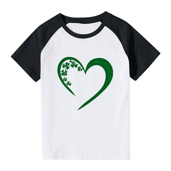 Babcutegg Kids Short T-Shirts for Girls Boys Short Tops Sleeve Round Neck Shirt Pullover Black Size 7 Years