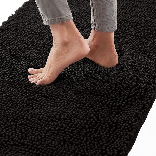 Alfombra De Baño 30x20, Chenilla Gruesa, Suave Y Absorbente, Esteras De Microfibra De Secado Rápido con Respaldo De Goma, Alfombras Lavables A Máquina para Piso De Ducha, Camino De