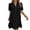 Black, variant on Bosfbaoi Dresses for Women Collared V Neck Short Sleeve Button Down Ruffle Hem Midi Shirt Dress