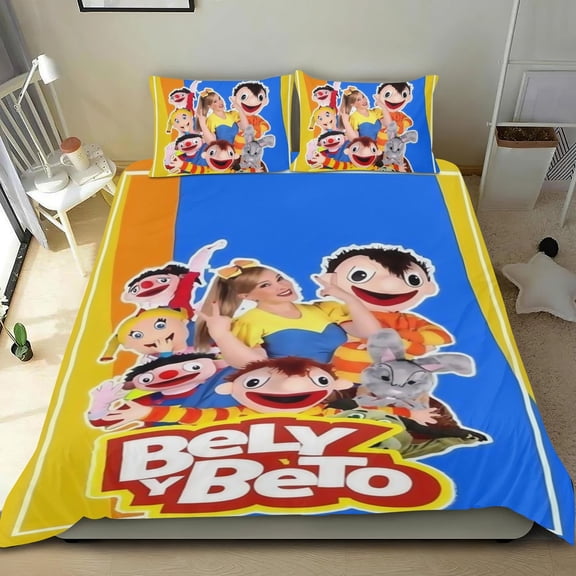 FSMYJJZY 3 Piece Bely y Beto Cotton Bedding Set Twin Size Duvet Cover & 2 Pillowcases Cute Cartoon Soft Bedroom Gift
