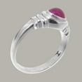 thumbnail image 3 of LBG British Made 14k White Gold Natural Ruby Unisex Engagement Ring - 33 size options - Size 7.75, 3 of 5