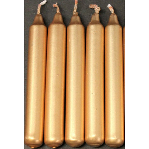 Set of 5 Chime Spell Candles Gold, Mini 4" (NEW) Pagan, Wicca, Altar