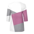 thumbnail image 5 of VEKDONE Women's Color Block Tops Half Zip V Neck T Shirts 3/4 Length Sleeve Loose Fit Blouse Summer Fashion Tunic Tops Pink L, 5 of 5