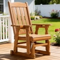 thumbnail image 3 of Zimtown Outdoor Swing Glider Chair,1-Person Patio Wooden Glider Bench with Cup Holder, 3 of 11