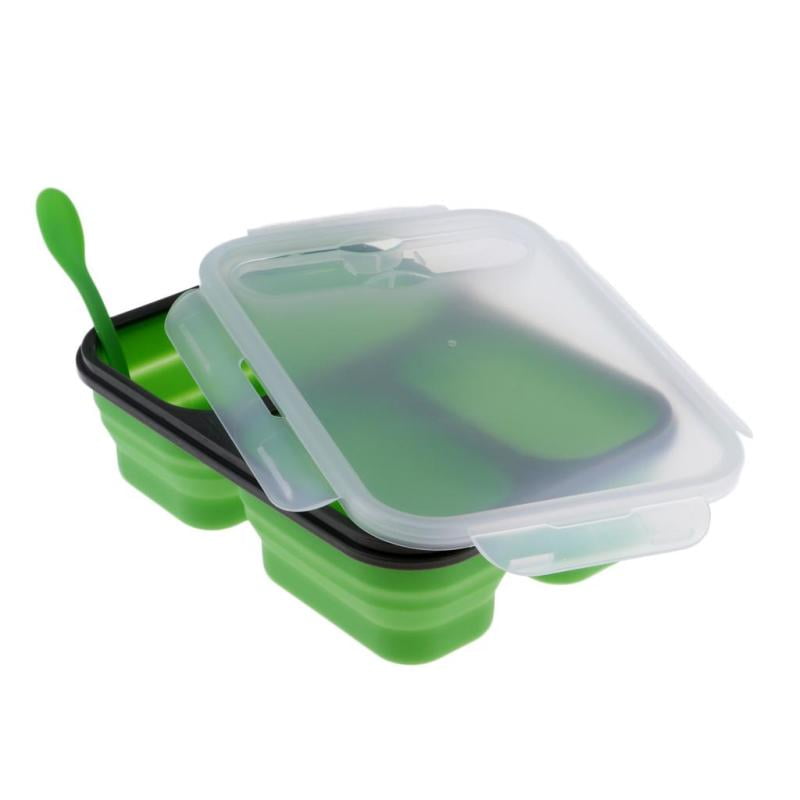 Collapsible Food Storage Containers Portable Silicone Bento Lunch Box Picnic 
