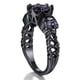 thumbnail image 2 of Anillo de calavera para dama, estilo vintage, color negro, morado y cobre, elegante y elegante, para Halloween, 2 of 10
