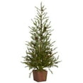 thumbnail image 3 of Nearly Natural 3' Green Artificial Christmas Tree in Wood Planter with Pine Cones, 3 of 5