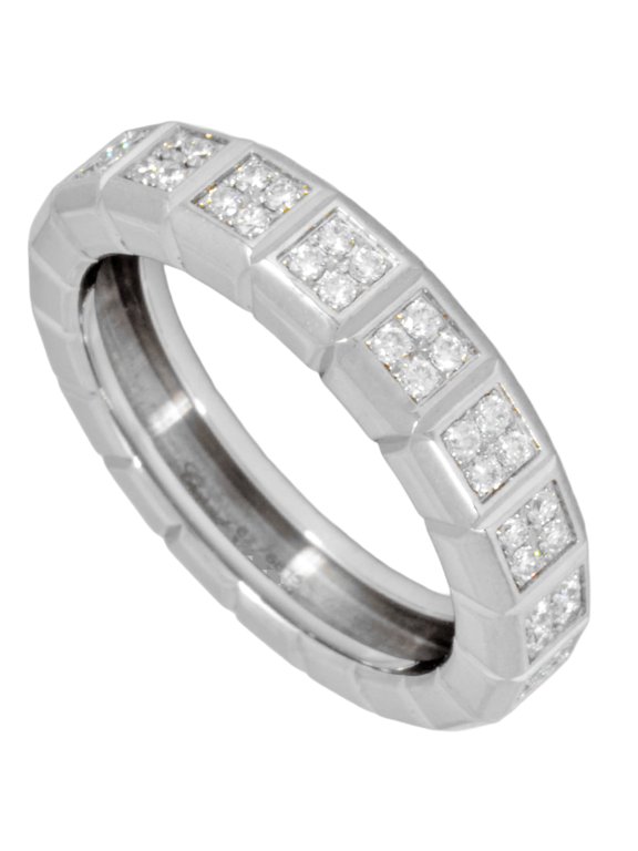 Pre-Owned Chopard Ice Cube Full Set Ring with Diamonds, Approx. 82cm, 6815, 18KWG, 7.0g, White...