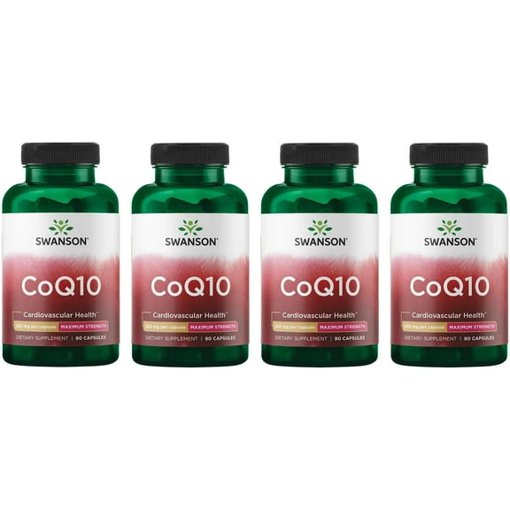 Swanson CoQ10 Antioxidant Support Supplement, 200 mg, 90 Capsules, 4 Pack