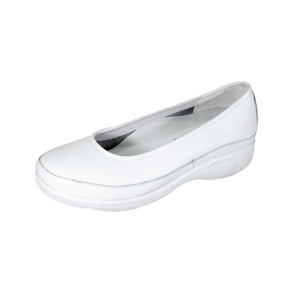 24 HOUR COMFORT Janine Wide Width Professional Sleek Shoe WHITE 10