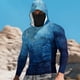 thumbnail image 1 of Ceisia Blue Gradient Hooded Top Men's Slim Fit Long Sleeve UV Protective Face Mask Shirt Blue S Gifts, 1 of 5