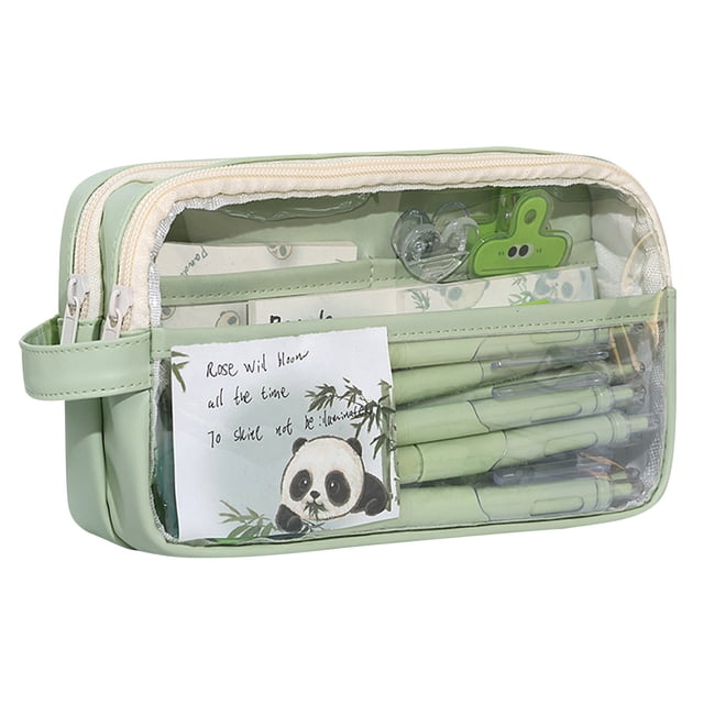 Large Mesh Bag Two Compartment Stationery Organizer Multi-Color Marker Pouch For Adults Office Business Holiday Gift