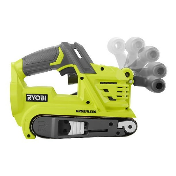 ryobi p450 one+ 18v lithium ion x 18 inch brushless belt sander w/ dust bag and included pad (battery not included, tool only) - Walmart.com