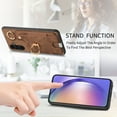 thumbnail image 3 of Feishell for Samsung Galaxy A14 5G Back Wallet Case with 360° Rotatable Ring Kickstand Support Car Mount,Premium PU Leather Shockproof Credit Card Holder Magnetic Button Phone Case for Women Men,Brown, 3 of 8