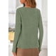 thumbnail image 5 of Camisa PRETTYGARDEN Mujer Manga Larga Cuello en V Acanalada Verde, 5 of 8