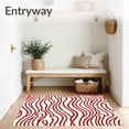 thumbnail image 3 of ODIKA 2'x3' Machine Washable Non-Slip Area Rug, Wave Ripple with Flowing Nautical Design High Traffic Rug with Pad, Red, 718258, 3 of 8