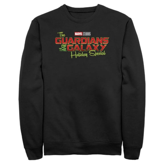 Men's Guardians of the Galaxy Holiday Special Red and Green Logo  Sweatshirt Black Medium