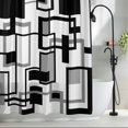 thumbnail image 2 of Black Grey Geometric Waterproof Shower Curtain, Large 72"x84" Washable Polyester Fabric Shower Curtains for Bathroom, Modern Abstract Art White Decorative Bathtub Curtain Sets with Hooks, 2 of 9