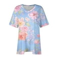 thumbnail image 4 of Pisexur Printemps Tops for Women 2025 Women Mode Été Imprimé Régulier Women Manches Courtes Col Rond Womens Tops Multicolore,5TG, 4 of 7