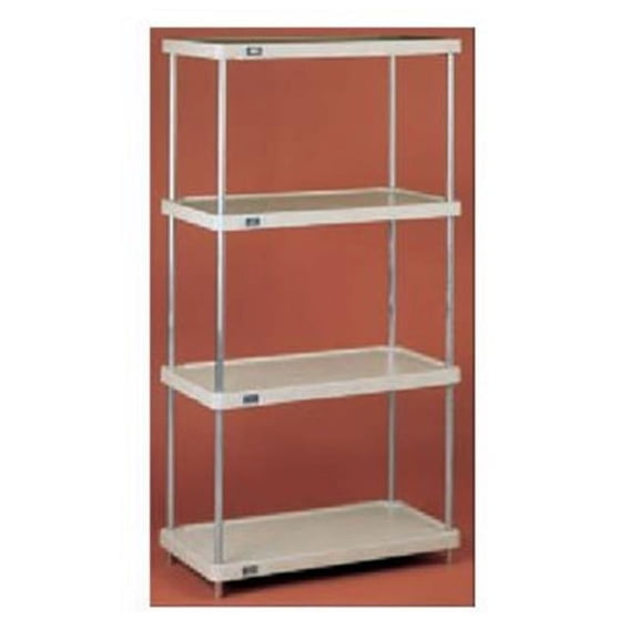 Nexel Industries 18366ZSP Solid Plastic 18 x 36 x 63 in. Electroplating 4 Shelf Unit, Poly-Z-Brite