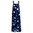 thumbnail image 5 of JULMCOMO Cotton Linen Jumpsuits for Women Wide Leg Floral Print Loose Fit Overalls Sleeveless Casual Summer Jumpsuit with Pockets Navy XL, 5 of 5