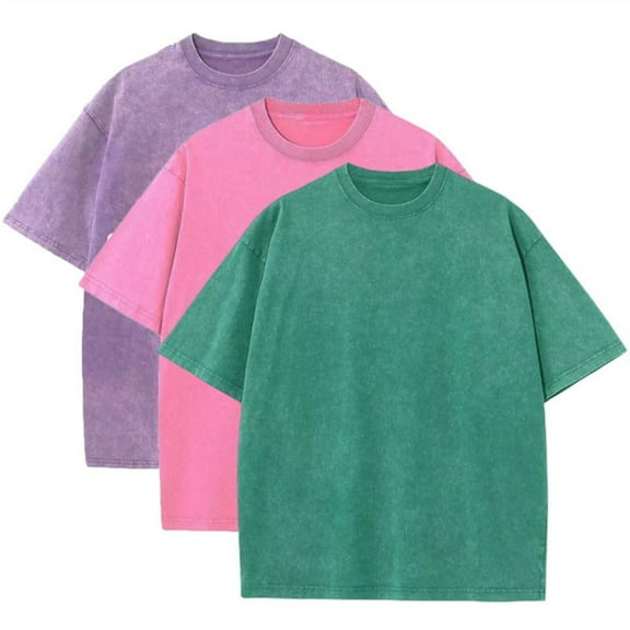 HE. HEEY Men's And Big Men's T-Shirt 3 Pcs Oversized Heavy Cotton Summer T Shirts Vintage Tee Loose Fit Short Sleeve Casual Tshirts for Men Women Wine XL