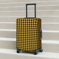 thumbnail image 6 of Haiem Retro Yellow and Black Houndstooth Pattern Luggage Cover Printed Suitcase Covers for Luggage Elastic Washable Suitcase Protector Fits 18-32 Inch Luggage-Small, 6 of 7