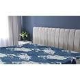 thumbnail image 5 of Ambesonne Floral Boho Fitted Sheet, Simple Jasmine Print, King Size, Dark Indigo Eggshell, 5 of 5