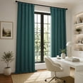 thumbnail image 4 of HPD Half Price Drapes Focal Green Faux Linen Room Darkening Curtains for Bedroom & Living Room Curtains (1 Panel), Door & Window Curtains 96 inches long, Rod Pocket Curtains & drapes, 50W X 96L, 4 of 11