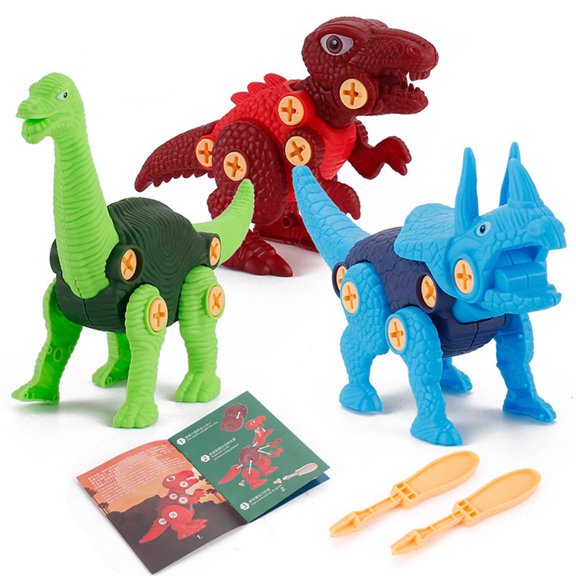 DESIGNICE 3 Pcs Jurassic World Toys,Taste Enlightenment Education Jurassic World Dinosaur Toys,Easy to Carry and Store Dinosaurs