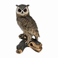 thumbnail image 7 of 18.98'' Large Owl Statue Garden Decor Outdoor Indoor, Hand-Painted Resin Owl Sculpture on Tree Stump, Wildlife Figurine Yard Art Ornament for Patio Lawn Porch Housewarming Gift,Brown, 7 of 7