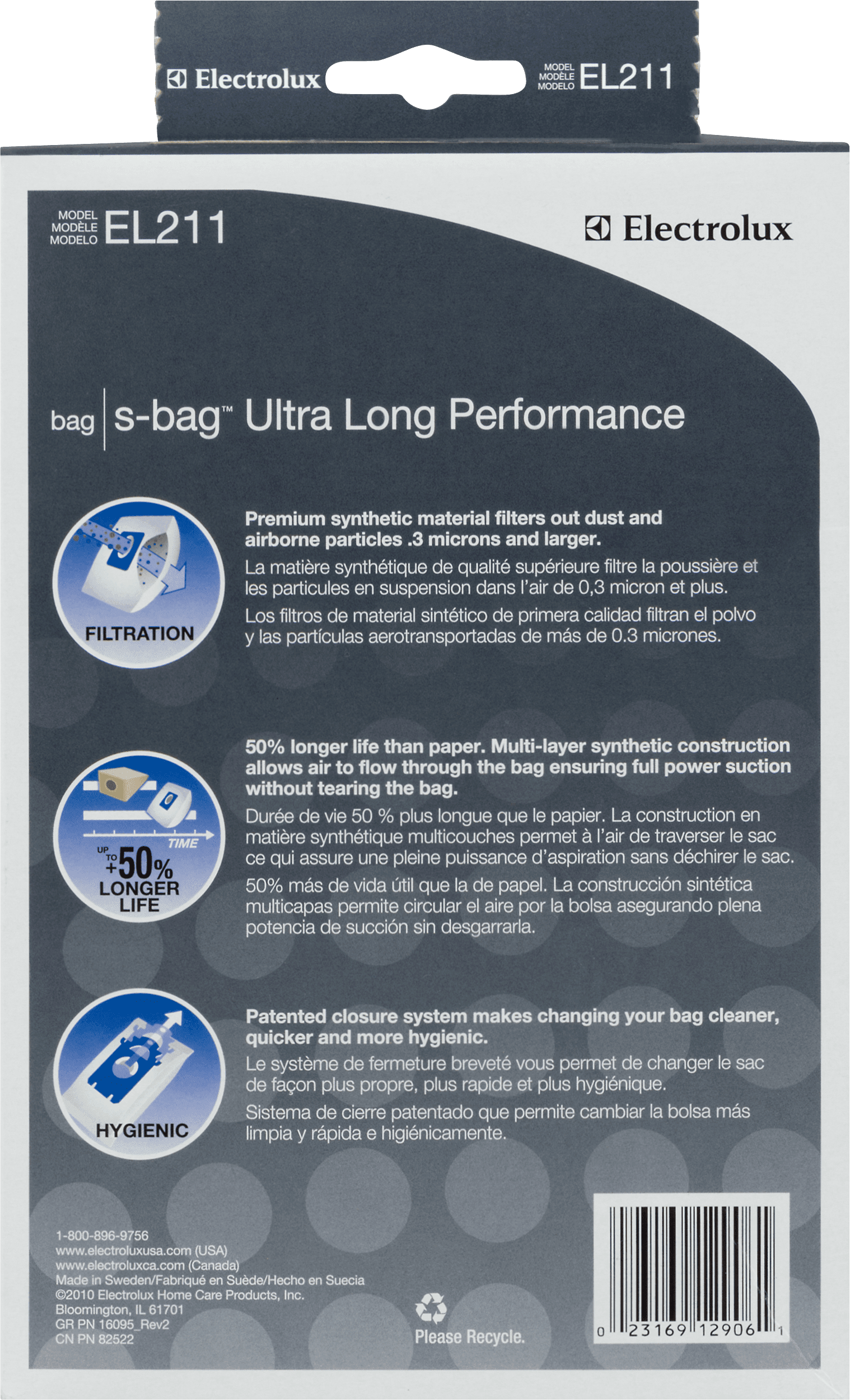 Vacuum Cleaner Bags GENUINE Electrolux EL211 Ultra-Long ...