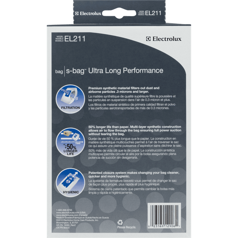 Electrolux S-Bag Ultra Long Performance Sacs pour aspirateur E210B  9001660092
