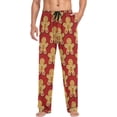 thumbnail image 4 of GZHJMY Men's Pajama Pants - Gingerbread Man, Loose Thin PJs Lounge Sleep Bottoms with Pockets Drawstring, Pajama Bottoms for Home and Rest, X-Large, 4 of 7