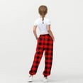 thumbnail image 3 of Active Sweatpants New Teen Girls Plaid Sweatpants Summer Casual Joggers Pants Drawstring Waist Pockets for Travel Yoga Red 3 Years, 3 of 7