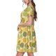 thumbnail image 2 of Easygdp Bee honey para Vestido Transpirable de Mujer, Vestido Suelto de Manga Corta con Pliegues y Bolsillos para el Verano, 2 of 6