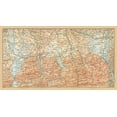 thumbnail image 2 of Baedeker 18x12 Black Ornate Wood Framed with Double Matting Museum Art Print Titled - Southeastern Germany - Baedeker 1896, 2 of 4