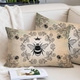 thumbnail image 2 of Vintage Bees Crowns Throw Pillow Covers, Rustic Leaves Rings Brown Gradient Soft Breathable Pillow Cases with Invisible Zipper for Sleeping, Toddler Pillowcases for Couch Bed Sofa Chair 12x20 Inches, 2 of 9