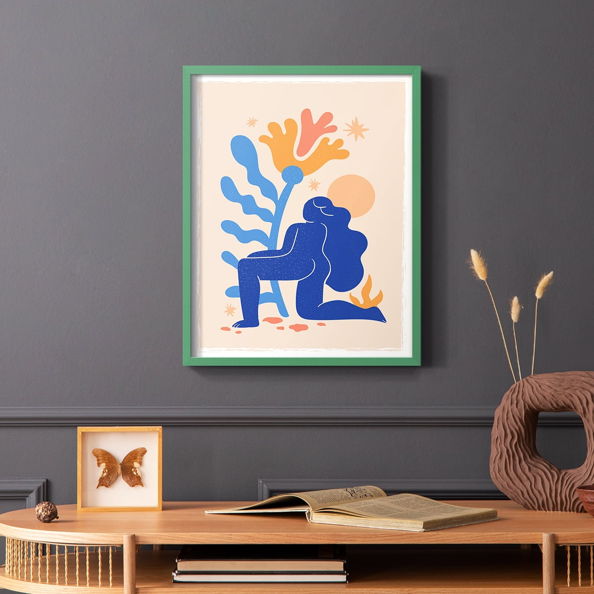 Matisse CCCLXIV in Green Solid Wood 11 x 14 Framed Print