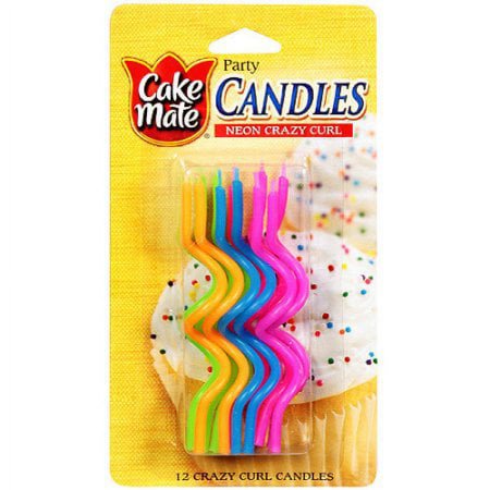 Cake Mate Neon Crazy Curl Party Candles (Pack of 18)