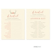 Word Scramble Woodland Deer Wedding Bridal Shower Game Cards, 20-Pack