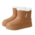thumbnail image 6 of Viluyesy Womens Ankle Snow Boots Round Toe Thick Platform Sole Plush Lined Side Zipper Casual Winter Outdoor Boots Coffee Size 7, 6 of 7