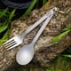 thumbnail image 4 of Cuchara Lixada Juego de cubiertos de titanio ligero para cena, tenedor y cuchara, para acampar en ca Lixada Cuchara, 4 of 7