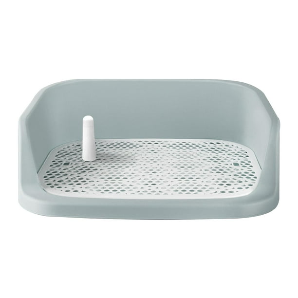 Inodoro para perros, inodoro de esquina para cachorros, inodoro para exteriores desmontable para mascotas Azul blanco